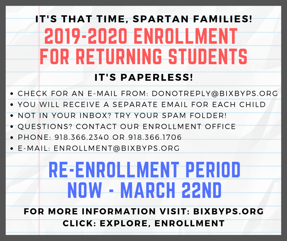 2019-2020 Returning Student Registration | Bixby Middle School