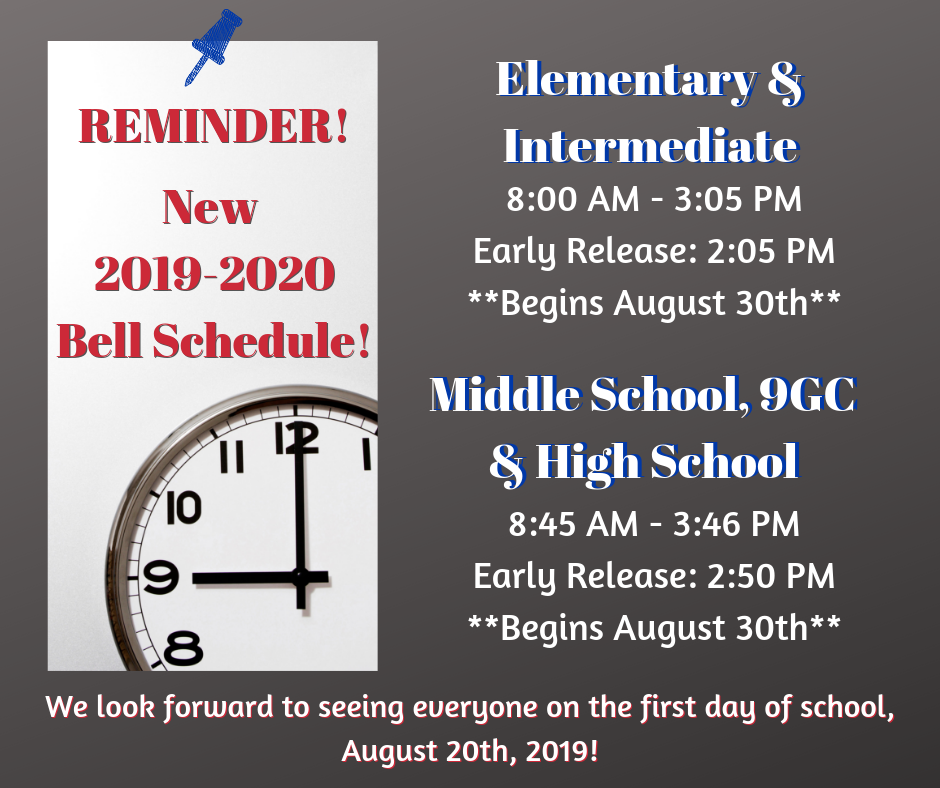 New Bell Schedule Bixby North Elementary