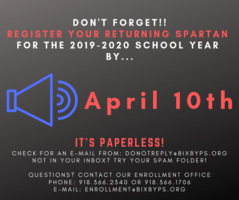 Student Enrollment for Fall '19 Due Soon!