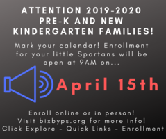 2019-2020 Pre-K & New Kindergarten Enrollment Opens April 15th!