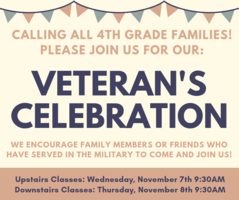 Veteran's Celebration: Calling All 4th Grade Families!